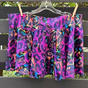 Rainbow Leopard Print Rave Skirt Coquetry Clothing Spandex Festival Plus Size